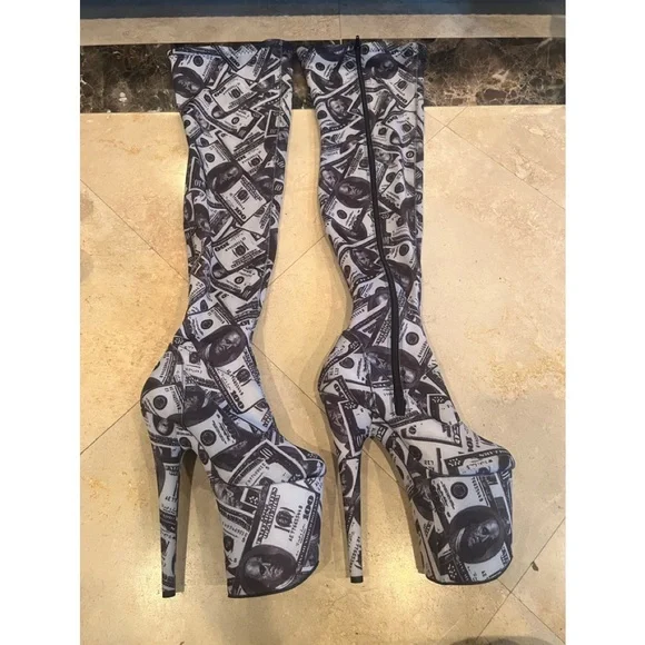 Pleaser Shoes New 8inch Money Thigh High Boots Size Poshmark